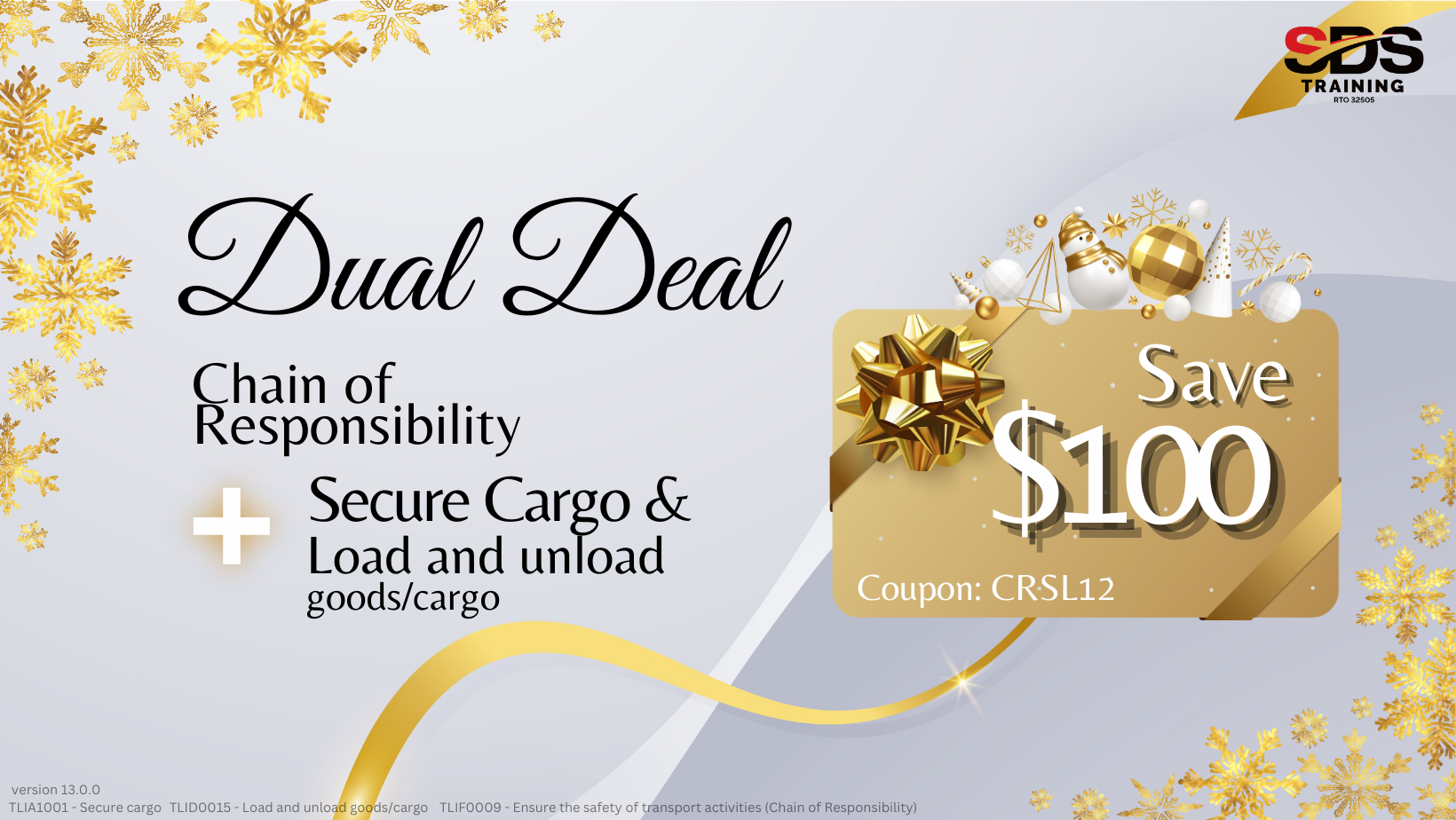 Christmas Deals offer ends 30th Dec 2023 SDS Training 32505 v13.0.0 (17)