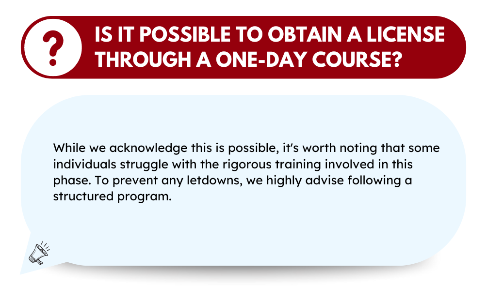 Is it possible to obtain a license through a one-day course
