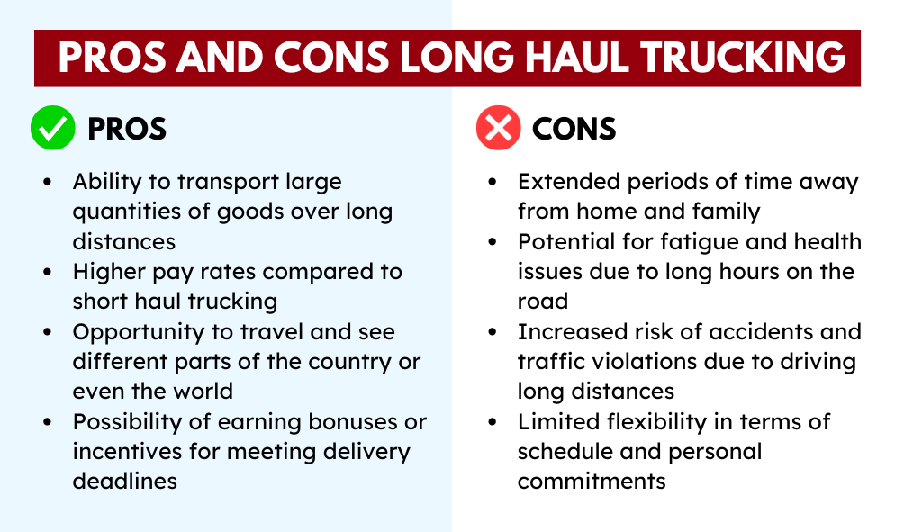 Pros and cons long haul trucking