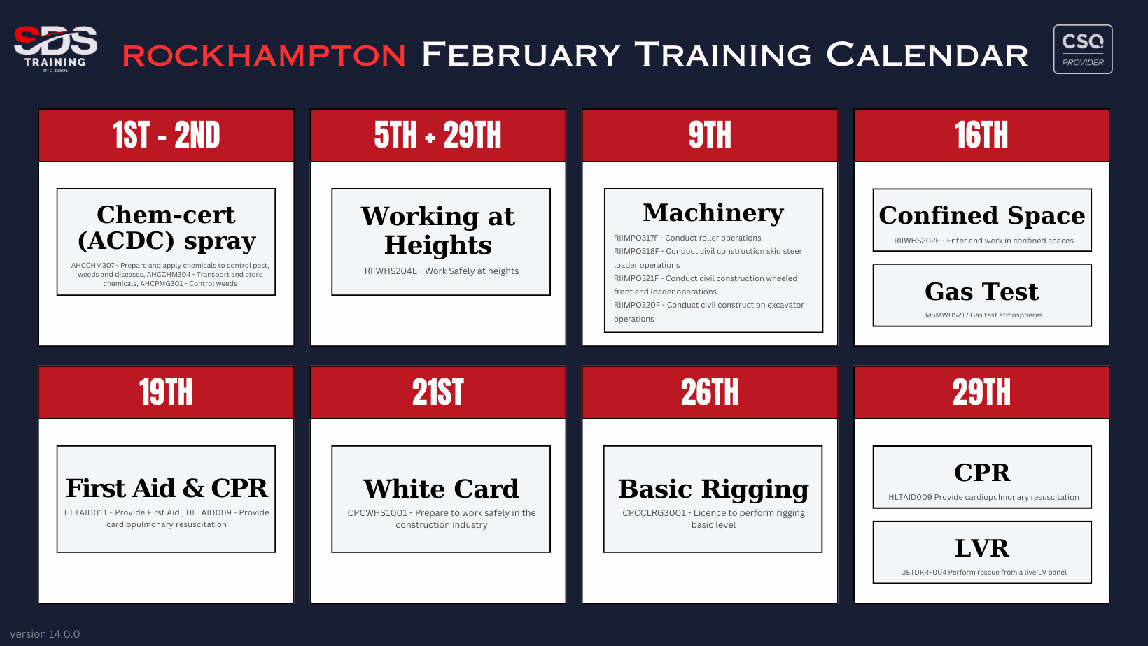 Rockhampton February Training Calendar SDS TRAINING V 14.0.0 (1)