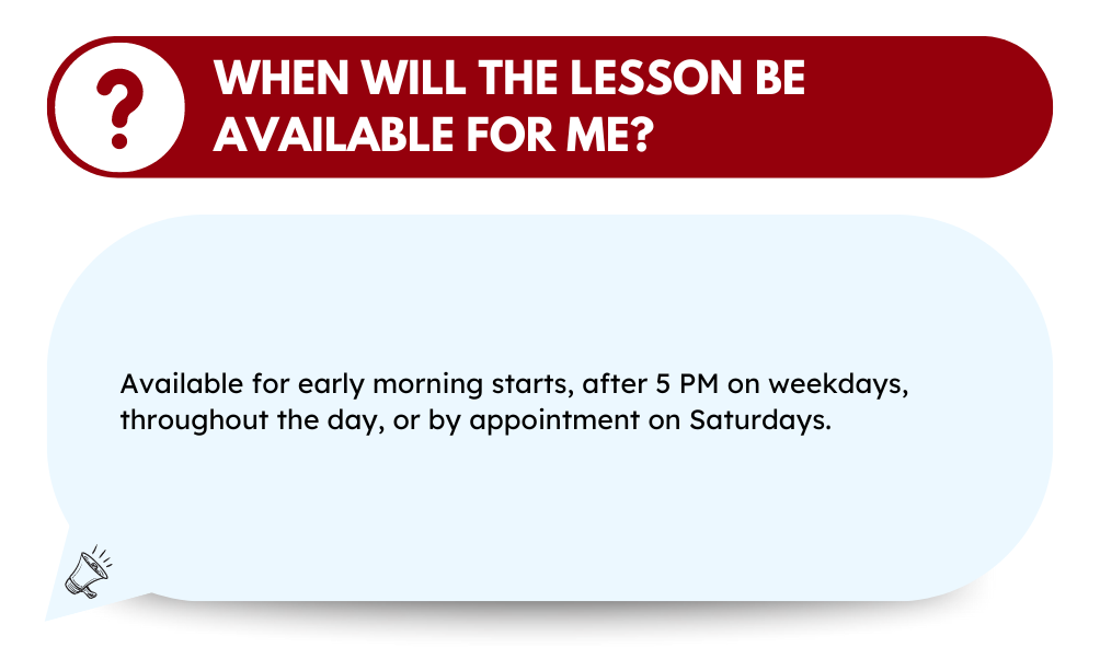 When will the lesson be available for me